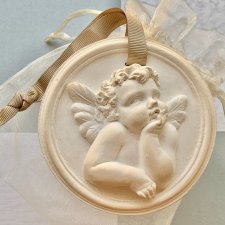 Mała płaskorzeźba - Cherubin ❀ڿڰۣ❀ Miniatura w manierze baroku