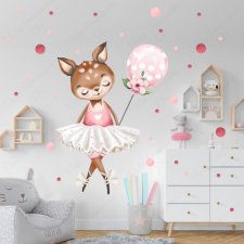 Sarenka baletnica z balonikiem - Naklejka na ścianę