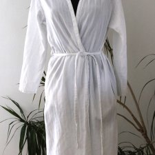 biały szlafrok, haft, Deane&White, UK 6/8, US 2/4, Euro 32/34