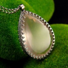 Naszyjnik Serca - Różowy Kwarc Srebro