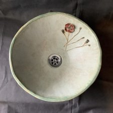 Ceramiczna ręcznie robiona umywalka "Kwiat maku"