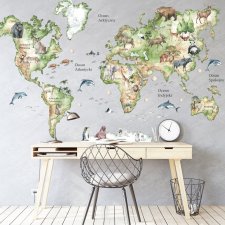 Mapa świata - Naklejka na ścianę  "M"