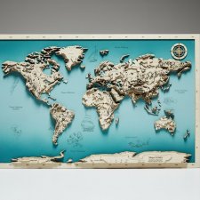 Świat Gór - Drewniana Mapa (turkus)