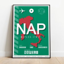 Plakat lotniczy - Neapol NAP Włochy