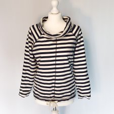 Bluza w białe i granarowe paski M&co rozmiar M bez kaptura