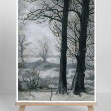 Zimowy pejzaż - Archiwalny wydruk Giclee A3