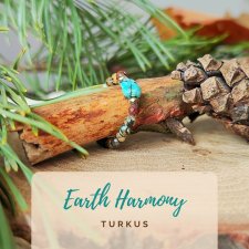Pierścionek elastyczny Earth Harmony z turkusu