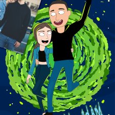 Rick & Morty portret dla par, portret rodzinny, portret personalizowany + WYDRUK A2