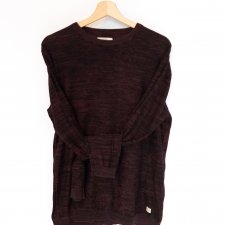 Bawełniany sweter męski Jack & Jones rozmiar M w czarno-bordowy melanż