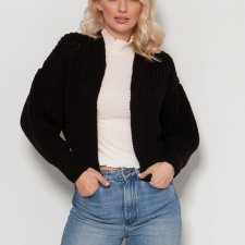 Krótki, gruby sweter bez zapięcia - SWE149 czarny