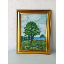 Obraz drzewo na wzgórzu