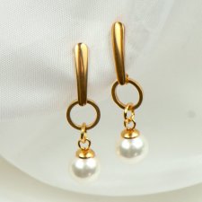 Minimalistyczne, złocone kolczyki z perłami c923a