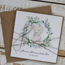 Oryginalna kartka komunijna z życzeniami - koperta na komunię