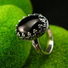 Pierścień Black - Onyks Srebro