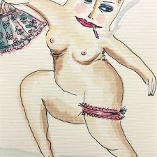 Akwarela, erotyk- " Tancerka"