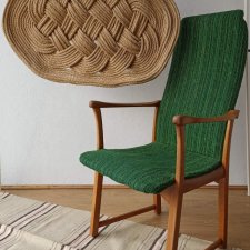 Zielony fotel Szwecja, lata 60.