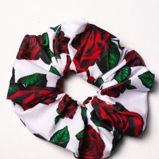 Gumka scrunchie - Królowa Róża White