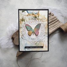 Unikatowa kartka urodzinowa lub motywacyjna z motylkiem