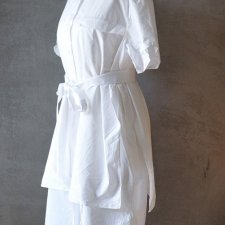 COS Koszulowa sukienka bawełna biel S M
