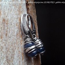 BLUE-SILVER kolczyki z kianitu i srebra