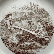 Muzealna patera! ❤ Antique Staffordshire England  1830 rok. ❤ Child's Pearlware Plate ❤ Talerz ozdobny