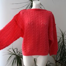 Ażurowy  Sweter Handmade, roz M/L