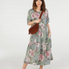 Sukienka oversize vintage kwiaty