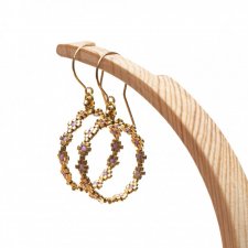 Kolczyki ręcznie szyte, srebro pozłacane 24k złotem.