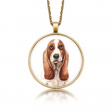Medalion okrągły BASSET HOUND rasowy pies