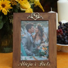 Drewniana ramka na zdjęcia Ślub