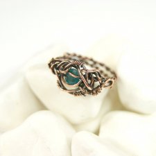 Apatyt regulowany pierścionek z miedzi