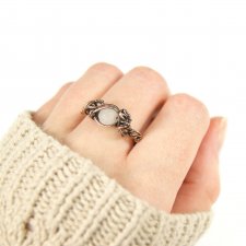 Jadeit regulowany pierścionek z miedzi