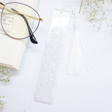 Zakładka do książki Brokatowa - biel