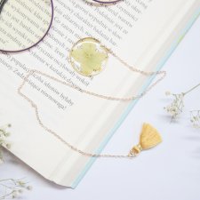 Biżuteryjna zakładka do książki - zielona hortensja