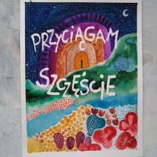 Afirmacyjne karty obrazek z intencją na życie joga