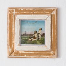 Vintage - Pomarańczowa Ramka - stare drewno