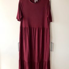 Sukienka Asos Czerwona sukienka wiosenna Sukienka Midi dzianinowa długa sukienka
