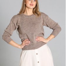 Gładki sweter o prostym kroju - SWE258 mocca MKM