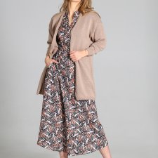 Kardigan/płaszczyk o prostym kroju - PA009 mocca mkm