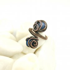 Kolorowy regulowany pierścionek z miedzi