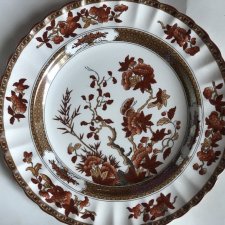 Unikat Spode C 2959 B Indian Tree duża 26,5 cm patera / półmisek - rzadko spotykana szlachetnie porcelanowa patera o orientalizującym,  ciekawym zdobi