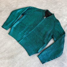 Metaliczna bluza sweter bomberka