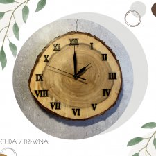 Zegar z plastra drewna 30 cm - wiąz (całkowita personalizacja zamówienia)