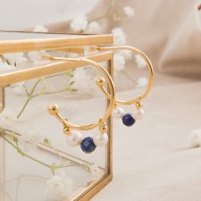 Kolczyki lapis lazuli koła Kamień urodzinowy - Waga
