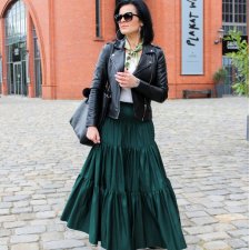 Spódnica maxi długa boho butelkowa zieleń XS/S - LONA