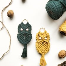Sowa zawieszka brelok do kluczy Boho