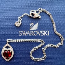 Swarovski Crystal Red Heart Necklace- Rhodium plated ❀ڿڰۣ❀ Czerwone serce