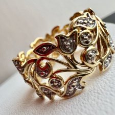 Florystyczny Filigran - Nowoczesny design ❤ Złoto i srebro ❤ Elegancki pierścionek