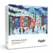 Artystyczne Puzzle FIGGLE Zimowe Miasteczko 1000 el. Autorka ilustracji: Martyna Wójcik-Śmierska