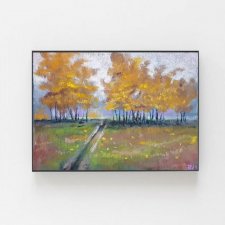 Drzewa-praca wykonana pastelami suchymi